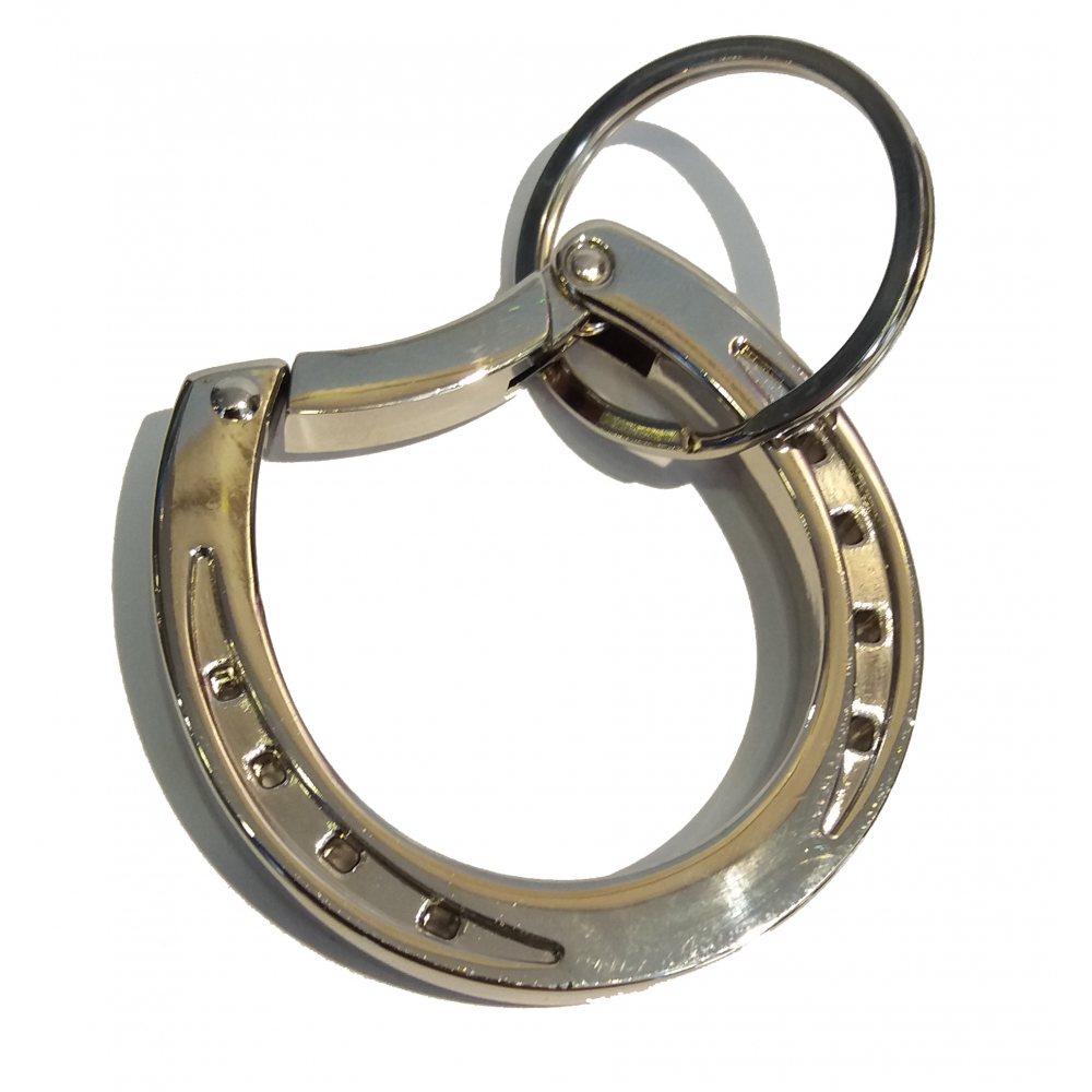 Metallic horseshoe keyring with snap