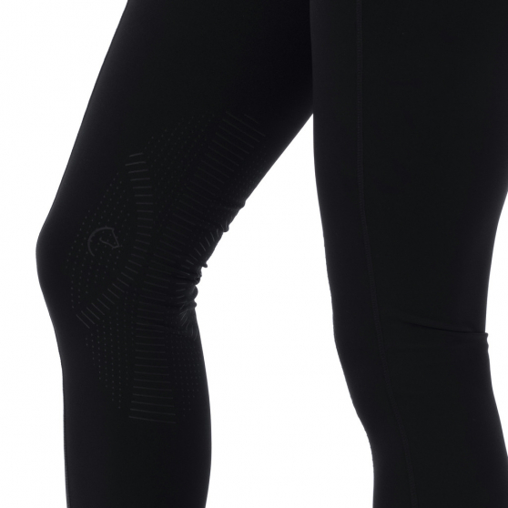 EQUITHÈME Riding Legging Tea Pull-On Silicon Knee Pads Black/Jeans 