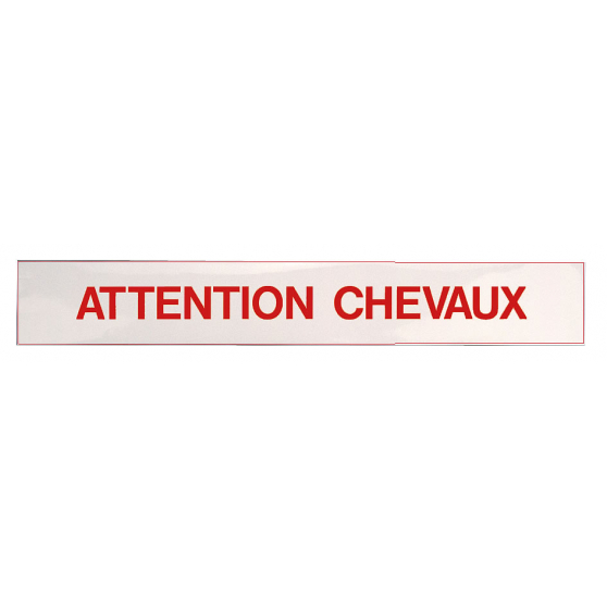 Selbstklebende Schild „Attention chevaux“