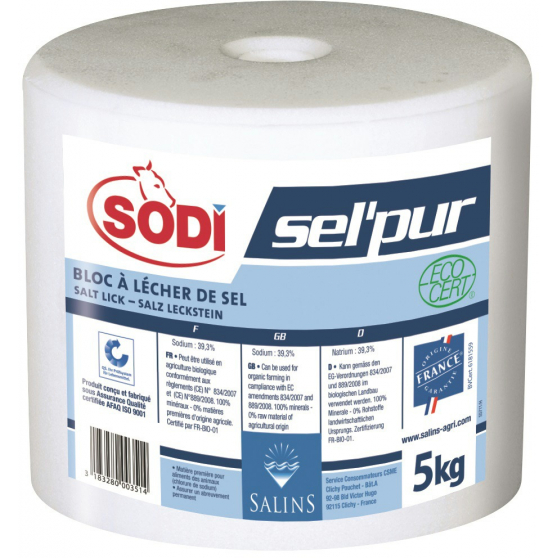 Bloc de sel SODI Sel'pur 5 kg Bloc de sel SODI Sel'pur 5 kg